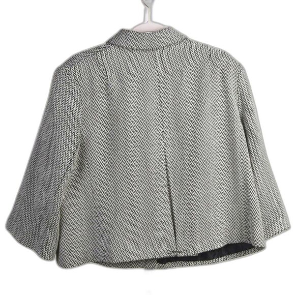 New York and Company Black / White Chevron Tweed Blazer Jacket Size XL - Picture 2 of 3